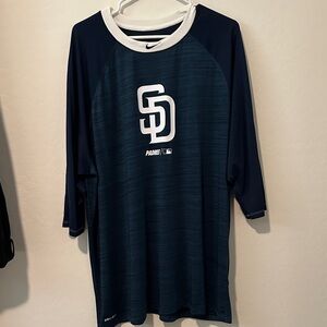 Nike Dark Blue Long Sleeve Shirt with White Accents